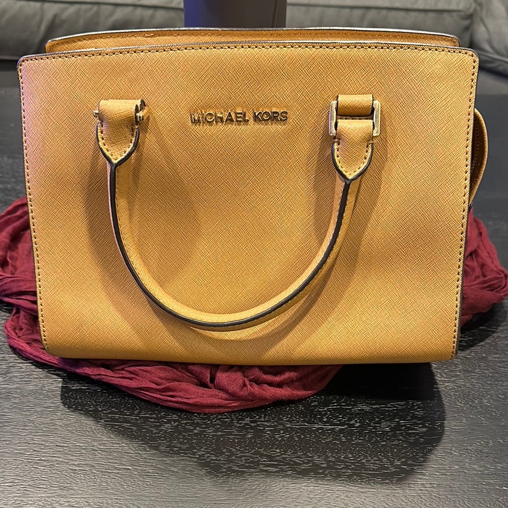 Michael Kors Tan Satchel with Gold Hardware